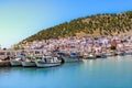 Little boats at shore in greek island