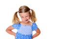 Little bold pertly with pigtails Royalty Free Stock Photo