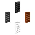 The little bookcase.Home library.books to read.Bedroom furniture single icon in cartoon,black style vector symbol stock Royalty Free Stock Photo