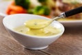 Little Bowl of Bearnaise Sauce. High quality photo. Royalty Free Stock Photo