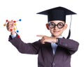 Little boy in academic hat Royalty Free Stock Photo