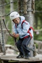 Little boy in adventure park