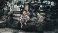 Little boy in Angkor Wat