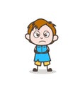 Little Boy Angry Attitude - Cute Cartoon Kid Vector Royalty Free Stock Photo