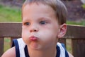 Little Boy Angry Holding Breath Royalty Free Stock Photo