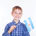 A little boy with argentinian flag Royalty Free Stock Photo