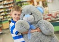 Little boy with bear toy Royalty Free Stock Photo