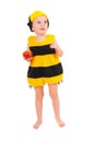 Little boy in bee carnival costume Royalty Free Stock Photo