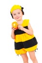 Little boy in bee carnival costume Royalty Free Stock Photo