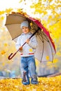 Little boy with big umbrella Royalty Free Stock Photo