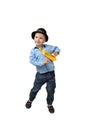 Little boy in black hat dance Royalty Free Stock Photo