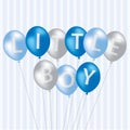 Little Boy blue balloon card Royalty Free Stock Photo