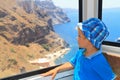 Little boy in cable car Royalty Free Stock Photo