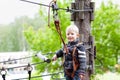 Little boy at a canopy tour Royalty Free Stock Photo