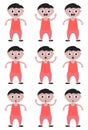 little boy cartoon character with red shirt and white background Royalty Free Stock Photo