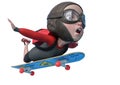 Little boy cartoon flying on skate Royalty Free Stock Photo