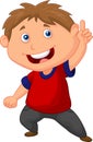 Little boy cartoon pointing with the finger