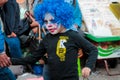 Little boy celebrating Halloween, dressed for Halloween party in the city of Cusco, Peru