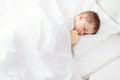 Little boy child sleeping in bed Royalty Free Stock Photo