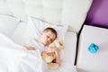 Little boy child sleeping in bed Royalty Free Stock Photo