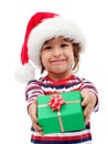 Little boy with christmas gift