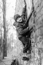 Little boy climber Royalty Free Stock Photo