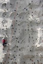Little boy climbing a rock wall Royalty Free Stock Photo