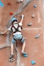 Little boy at the climbing wall Royalty Free Stock Photo