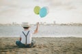 Little boy with colorful balloons Royalty Free Stock Photo