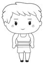 Little boy coloring page Royalty Free Stock Photo