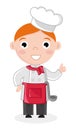 Little boy in cook uniform with ladle Royalty Free Stock Photo