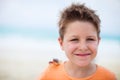 Little boy with a crab Royalty Free Stock Photo