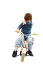 Little boy crying on bike Royalty Free Stock Photo