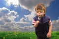 Little boy and dandelion Royalty Free Stock Photo