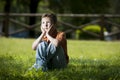 Little boy deep in thoughts Royalty Free Stock Photo