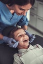 Little boy at the dentist Royalty Free Stock Photo