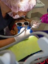 A little boy in dentistry office, Child treated teeth in the dental clinic