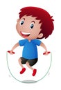 Little boy doing jumprope Royalty Free Stock Photo