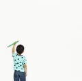 Little Boy Drawing Pencil Layer Royalty Free Stock Photo