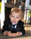 Little boy dressed in suit for a wedding