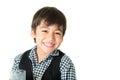 Little boy drinking milk on white Royalty Free Stock Photo