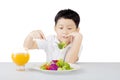 Little boy eating a healthy food Royalty Free Stock Photo