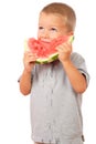 Little boy eating a slice of watermelon Royalty Free Stock Photo