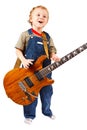 Little boy with electric guitar