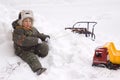 Little boy enjoy winter