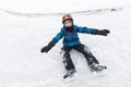 Little boy enjoying ice skating in winter season Royalty Free Stock Photo