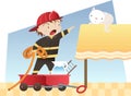 Little boy firefighter Royalty Free Stock Photo