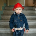 Little boy firefighter Royalty Free Stock Photo