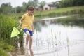 A little boy with a fishing Royalty Free Stock Photo