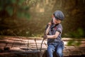 Little boy on fishing trip Royalty Free Stock Photo